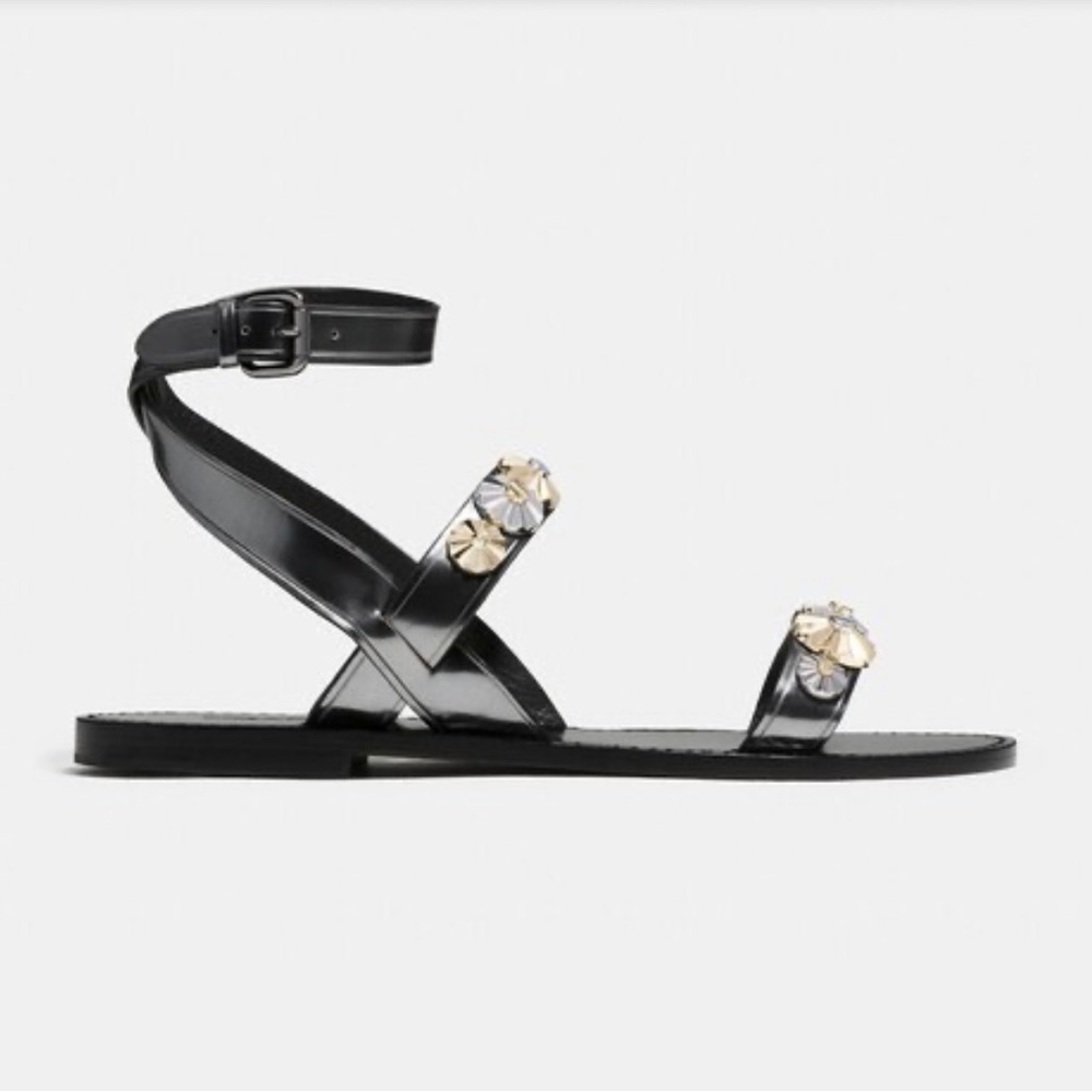 Coach Eleanor Mirror Metallic sandal women’s size 6 EUC - Picture 3 of 14